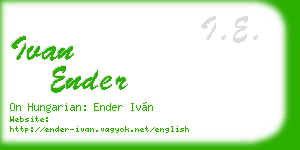 ivan ender business card